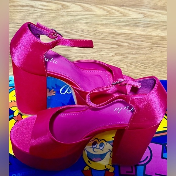 Women New Putu Dark Pink Suede Heels US 6​​​ - Picture 2 of 4